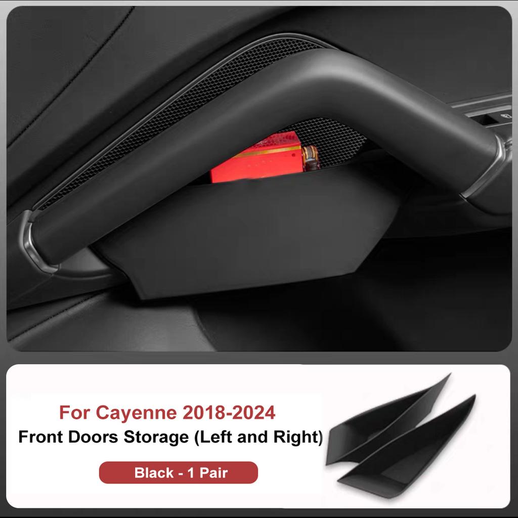 For Porsche Cayenne Macan Car Door Handle Storage Box Front Rear Door Organizer Keys Phone Holder LHD Auto Interior Accessories