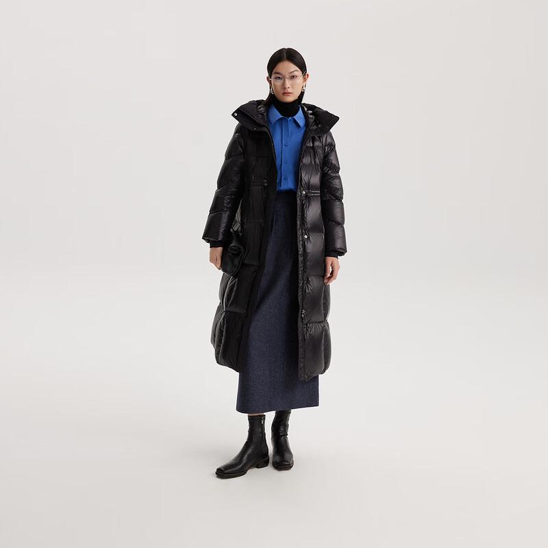 Women's Long Hooded Goose Down Jacket