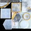 DIY Kristall Epoxidharz Untersetzer Form Kristall Quadratisch Rund Herz Sechseck Silikon Tablettform Heimdekoration Tassenmatte Padform