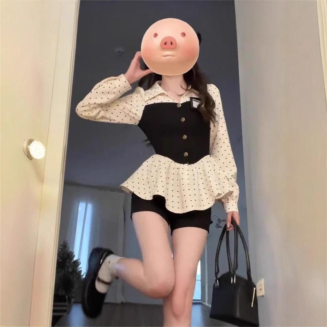 

Plus Size French-Style Slimming Long-Sleeve Women s Shirt - Spring Design L