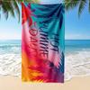 Palmenblatt Sommertage Buchstabendruck Strandtuch Leichtes Weiches Badetuch Tragbare Decke für Strand Schwimmen Urlaub Reisen