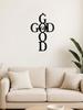 1pc "God Is Good" Metal Cross Wall Art, Black Religious Decor for Home