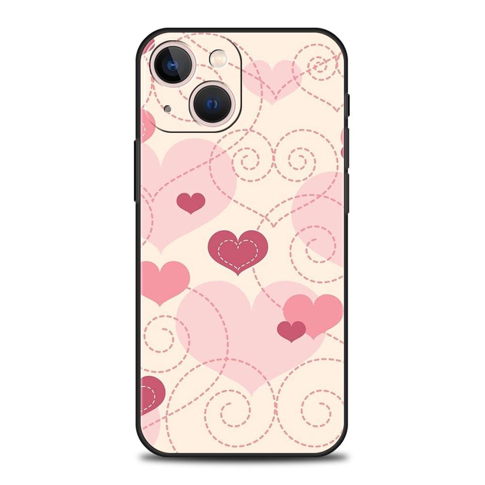 Gold Rosa Rose Glitter Herzen Für iPhone 11 12 13 15 14 Pro Max Telefon Fall X XR XS 7 8 plus SE 2020 Luxus Soft Cover Funda