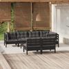 Day and Night - Day and Night Garden Furniture 8 Pieces with Black Cushions Solid Pine Wood