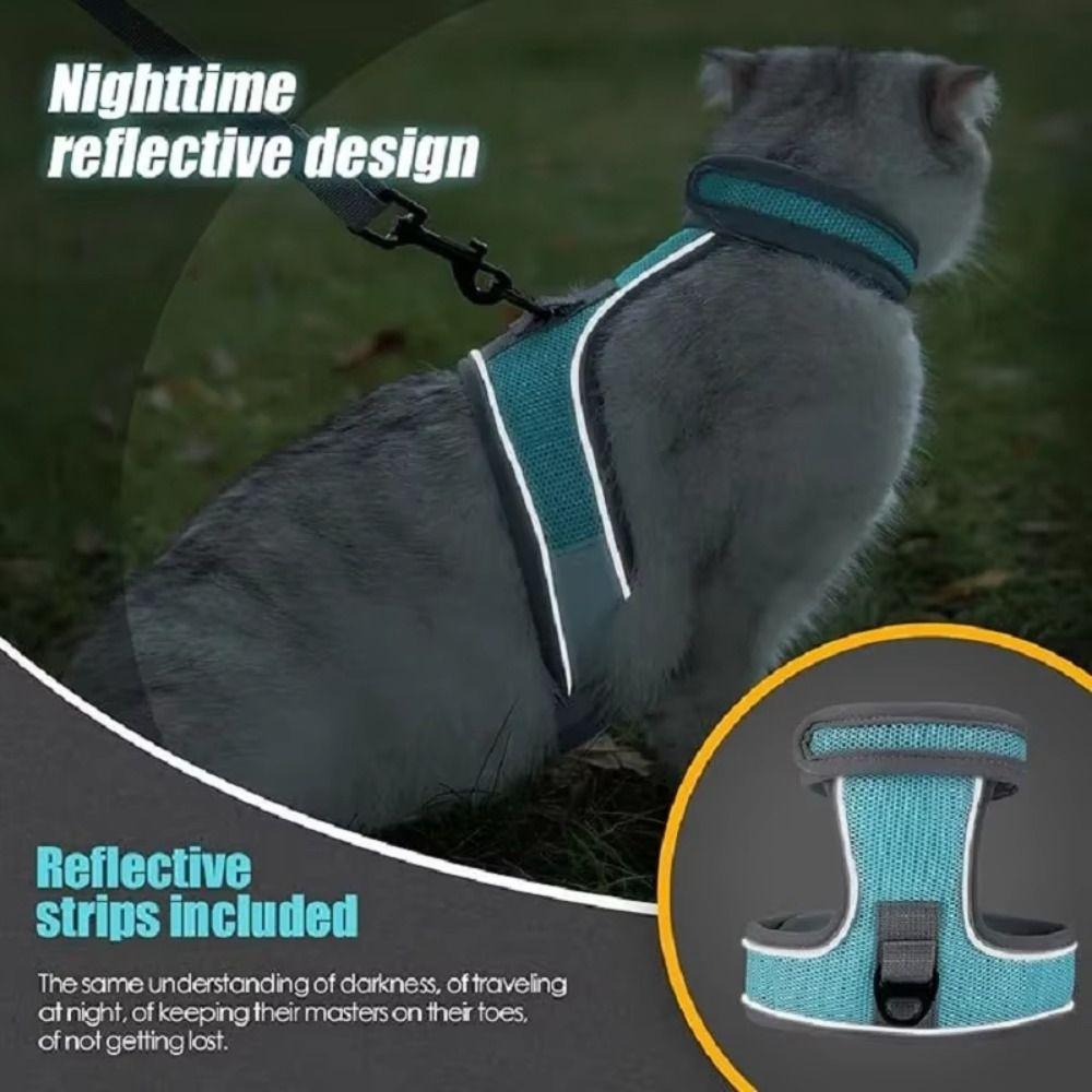 Polyester Cat Escape Proof Collar Strap Soft Cats Traction Belt Practical Cat Chest Strap  Training