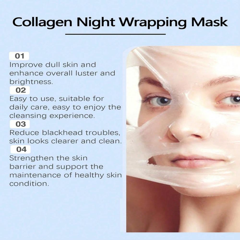 Collagen Peel Off Mask Deep Cleansing Pore Minimizing Facial Treatment for Glowing Skin Hydration Boost