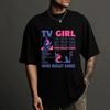 Herren Damen Baumwolle Hip Hop Oversized T-Shirt Kurzarm T-Shirt Trend TV Girl Liebhaber Rocksong Print T-Shirt Streetwear Oberteile Tee