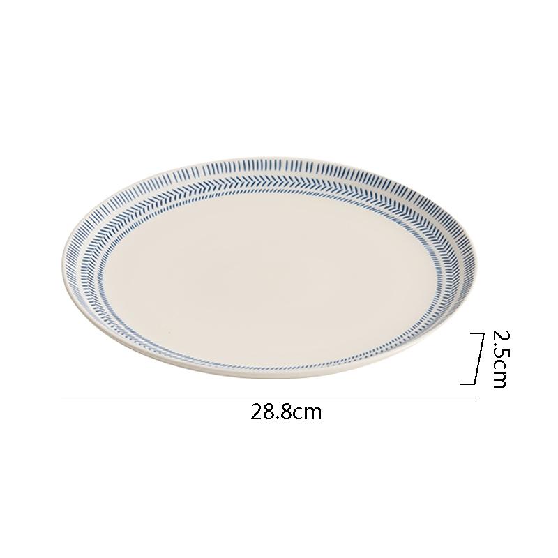 

Синяя полосатая керамическая мелкая тарелка под глазурью цветная тарелка для торта тарелка для стейка суши тарелки для особых блюд в ресторане