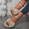 Fashion Women Cute Bowknot Sandals Beach Vacation Fashion Shoes Women Casual Versatile Flat Roman Sandals Trend Designer Flat Sandals