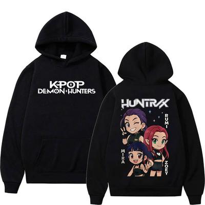 Cartoon K-pop Demon Hunters Graphic Hoodie Men Women Casual Sweatshirt Fashion Y2K Long Sleeves Fleece Casual Hooded Pullover