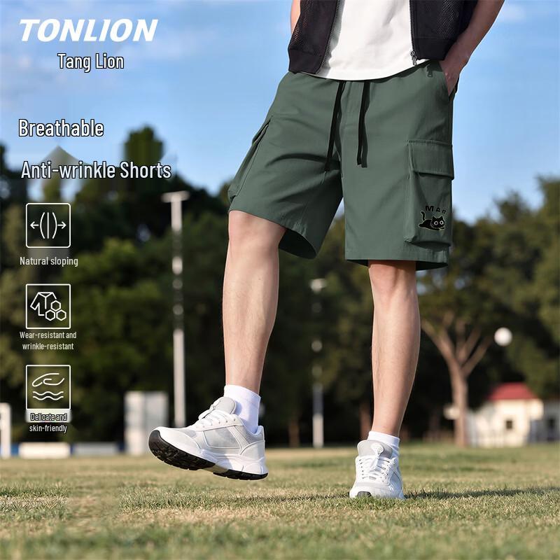 TonLion Men s Summer Casual Straight-Leg Shorts