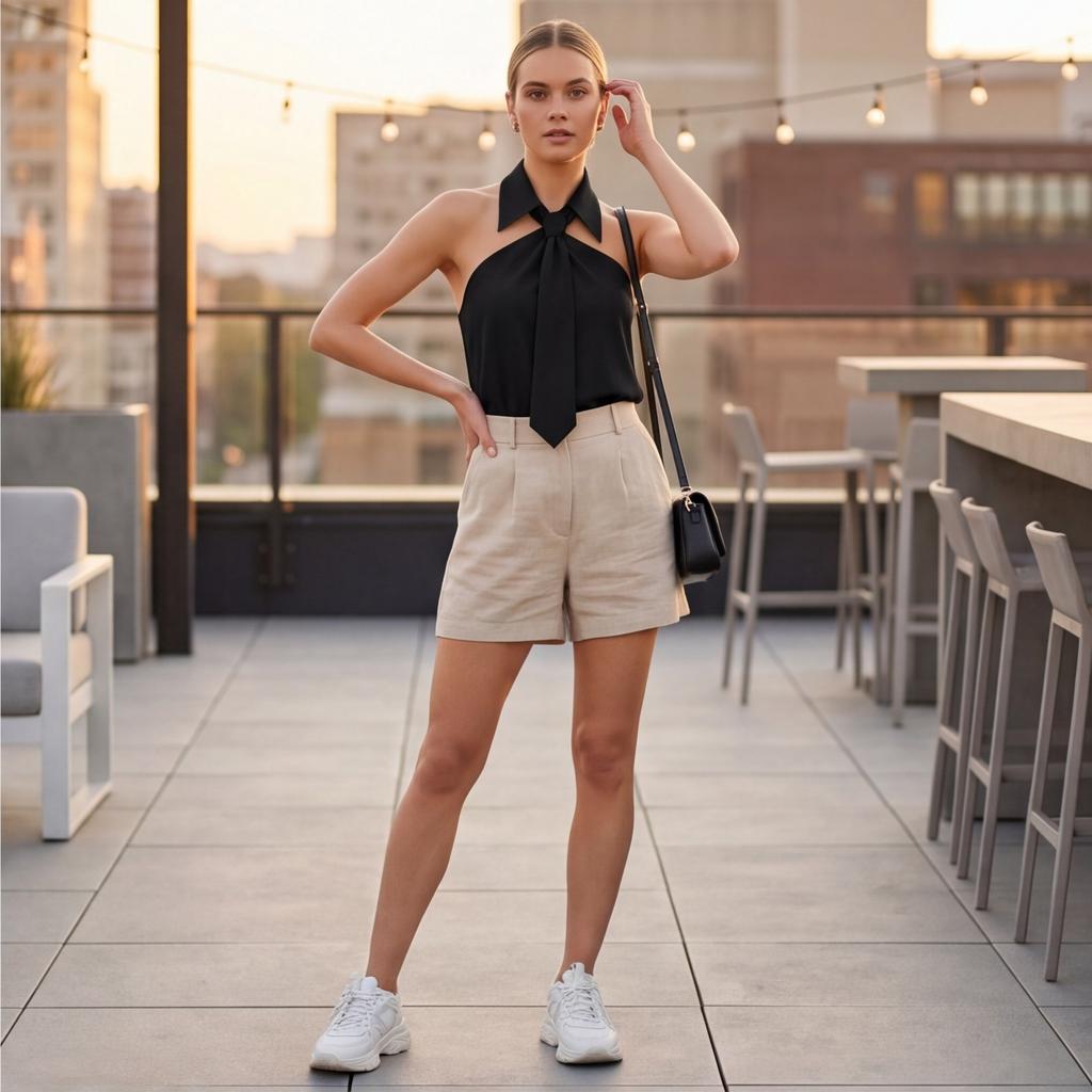Top Primaverili da Donna Camicetta con Nodo sul Davanti Camicie Estive da Donna Top Eleganti da Donna Abbigliamento da Ufficio alla Moda