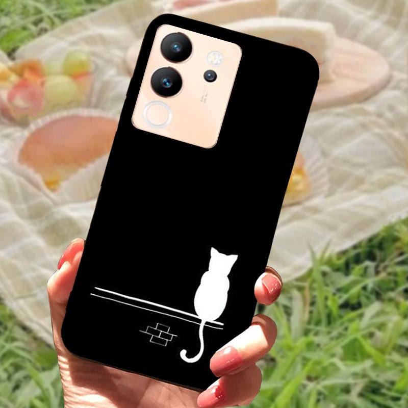 For Vivo V30 Lite Case Cover Silicone Soft Marble Black Bumper Funda Coque for vivo V2314 V30 Lite 5G Full Protective V30Lite