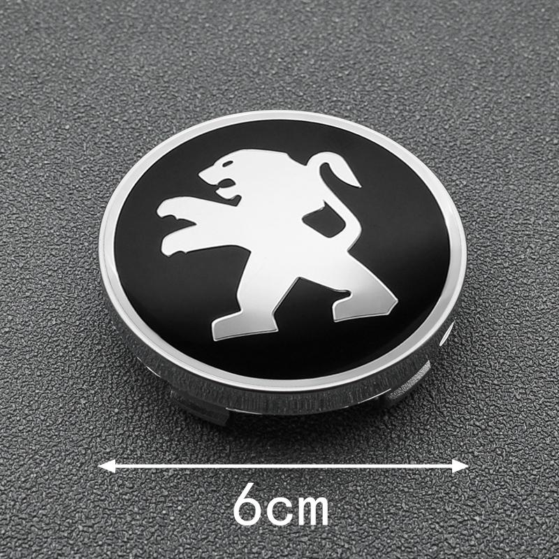 4pcs Premium 56+60mm PEUGEOT Wheel Center Hub Caps Auto Emblem Sticker c Badges (Fits 106/206/306/406/107/207/301/308/2008/3008)