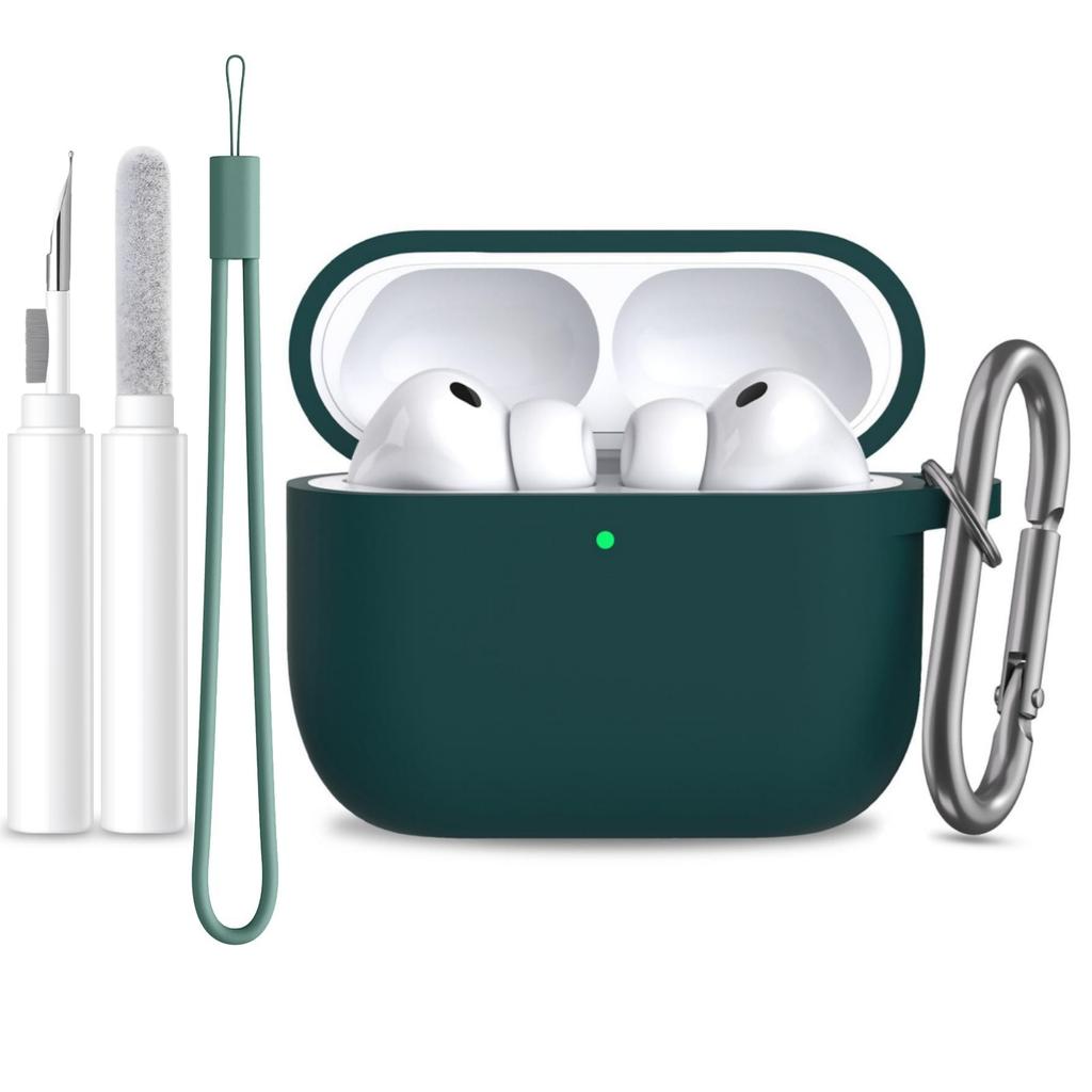 For Airpods Pro 3 Case Cover Earphone Protective Silicone Cover (with Carabiner + Lanyard + Cleaning Pen) Case for Airpods Pro 3