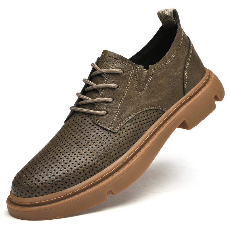 

Модная уличная защитная обувь Дышащая рабочая обувь из натуральной кожи Ручная работа Повседневная обувь Оксфорды Обувь на шнуровке Мужская износостойкая обувь 45