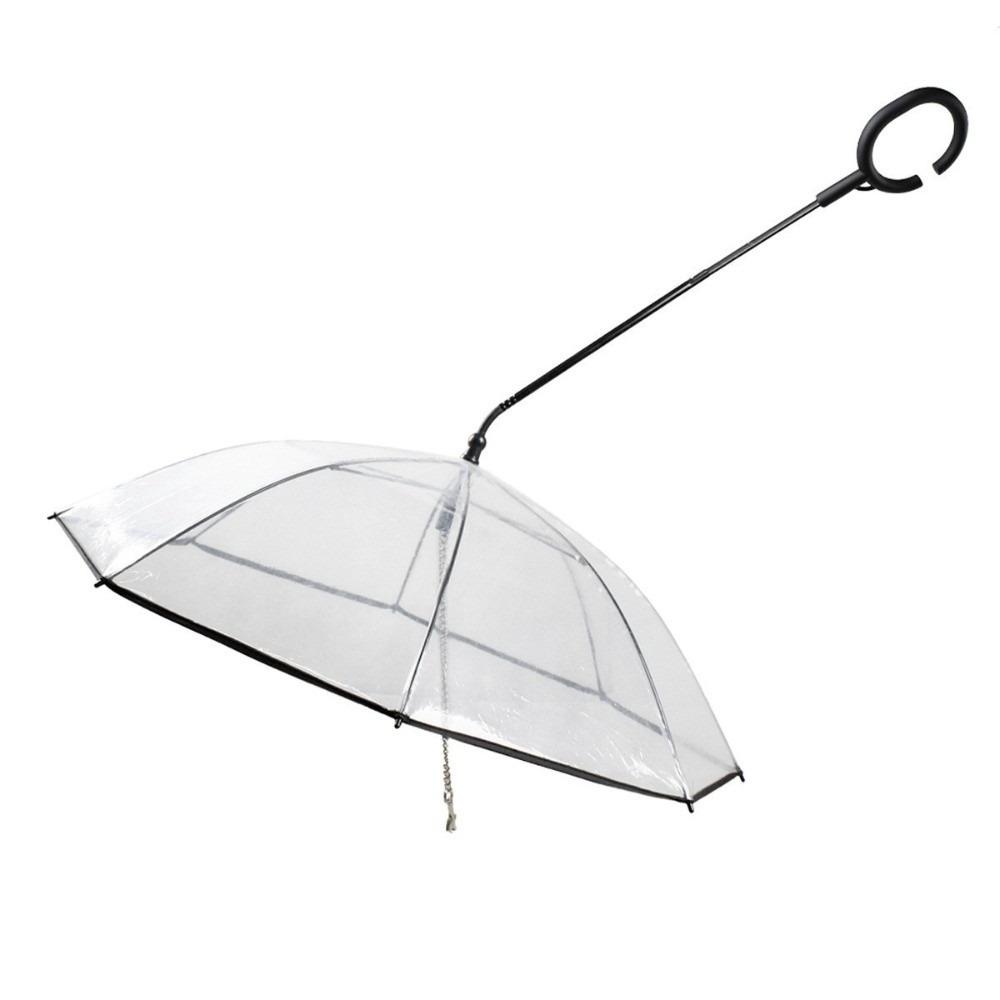 Detachable Clear Pet Dog Umbrellas C-Shape Handle with Leash Doggy Poncho Rainproof Adjustable Raincoat for Dogs Pet Supplies