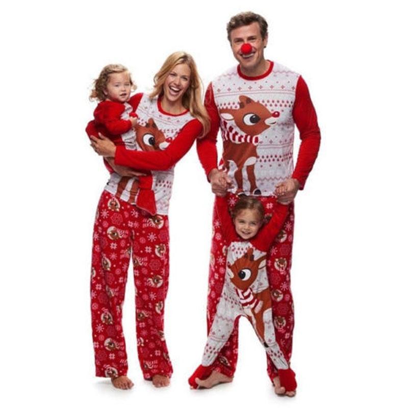 Luxurious Christmas Family Matching Clothes With Adorable Fox Design And Unisex Pajamas Set