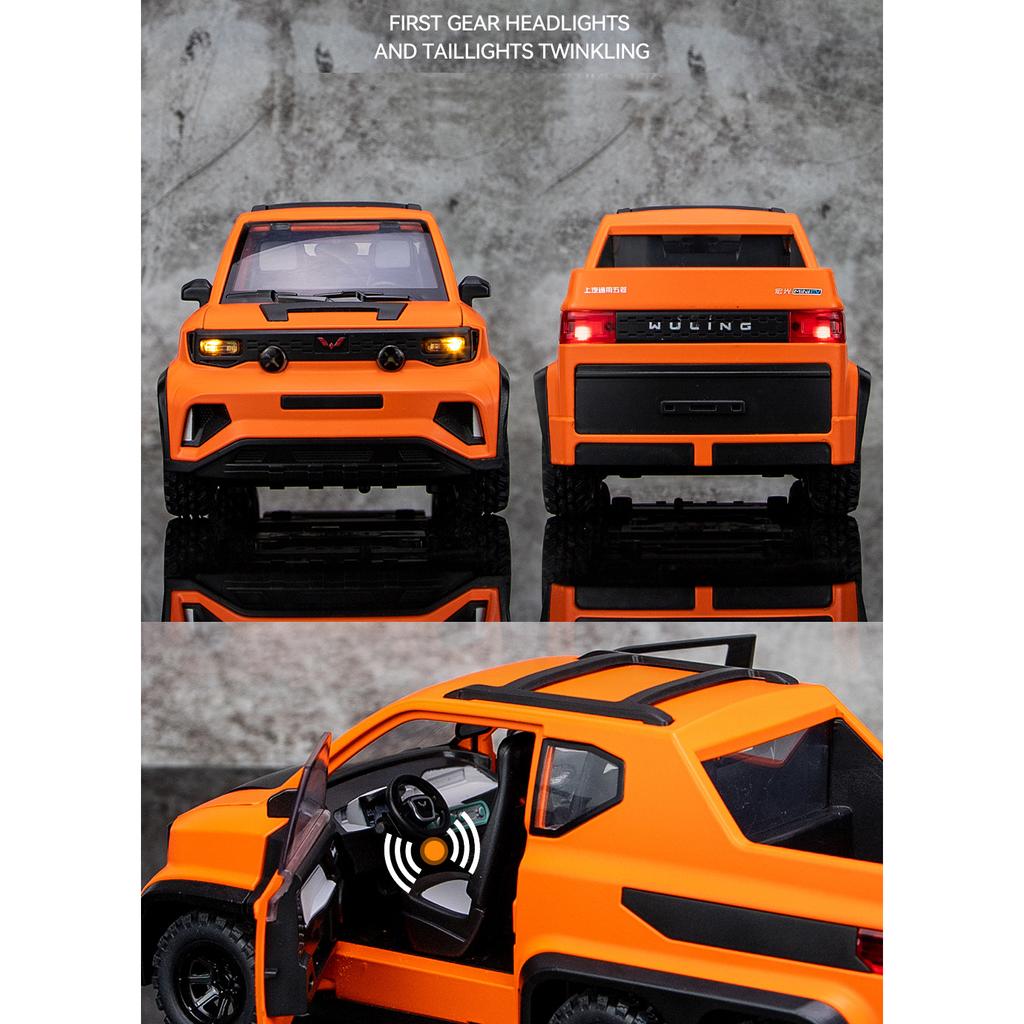 1/18 mastelio WULING MINI EV 6X6 liejimo automobilio modelio žaislas, patraukiama atgal žaislinė transporto priemonė su garsu ir šviesa, skirta vaikams, mažiems berniukams, mergaitėms, dovanų kolekcija