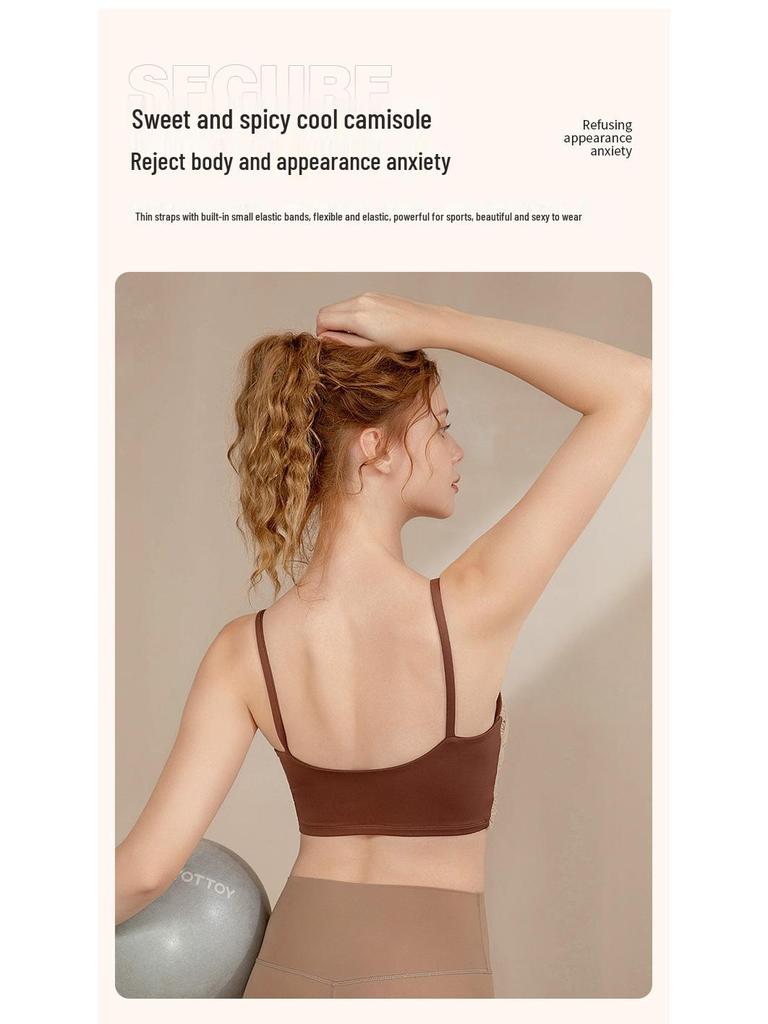 Women's Sleeveless Mesh Yoga Top with Built-in Sports Bra and Chest Pads