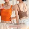 Women's Pure Cotton Vest with Fixed Cup Straps & Chest Pads - Breathable Lingerie & Outerwear