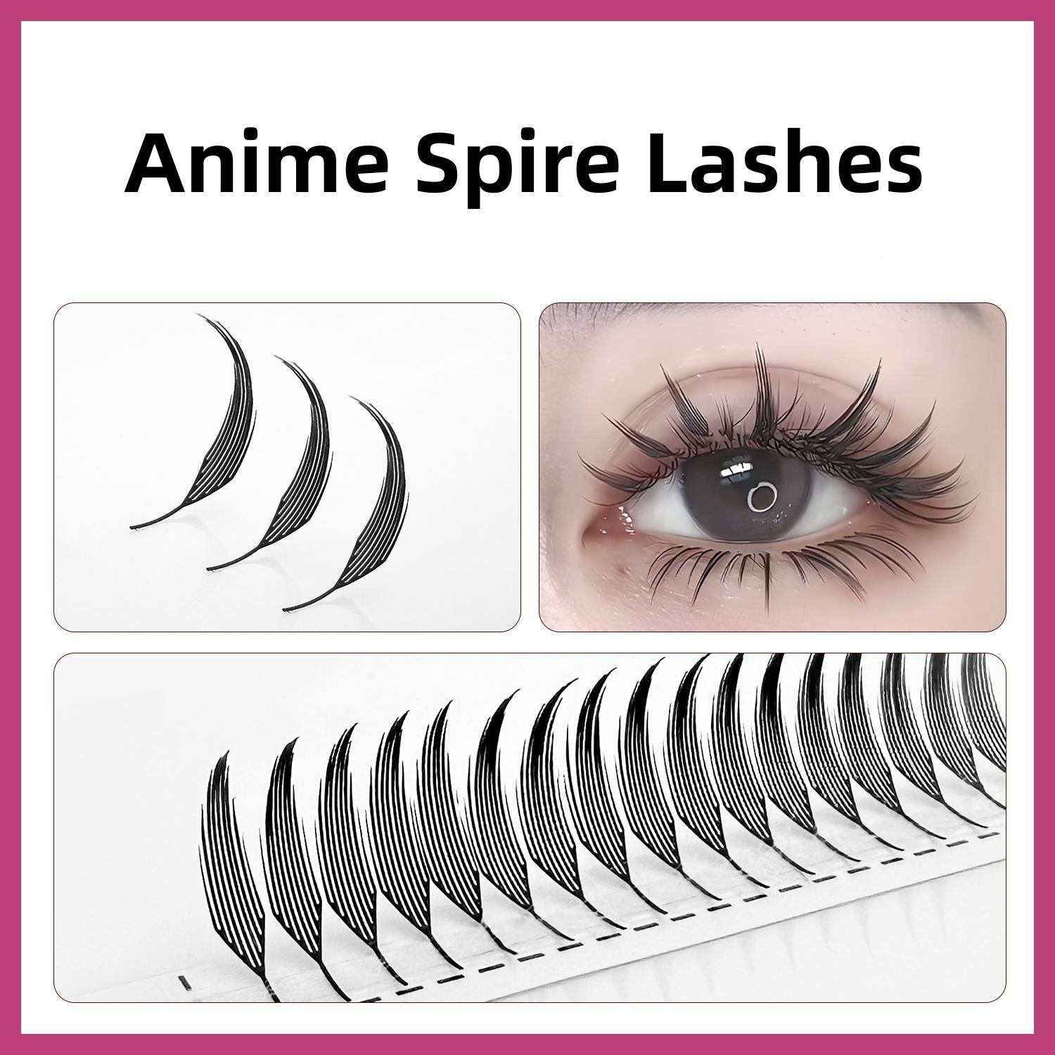 Anime Spire Wimperextensies Individueel Natuurlijk Kasjmier Manga Nepwimpers Super Zacht Veer Vorm Stripwimpers D&MIX(8-15)