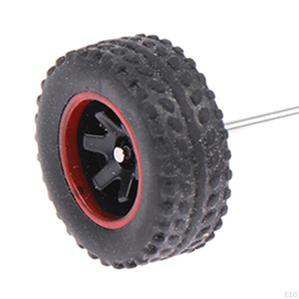 4 Pack 1/64 Scale Wheels with Axles for Diecast Car Models And RC Trucks
