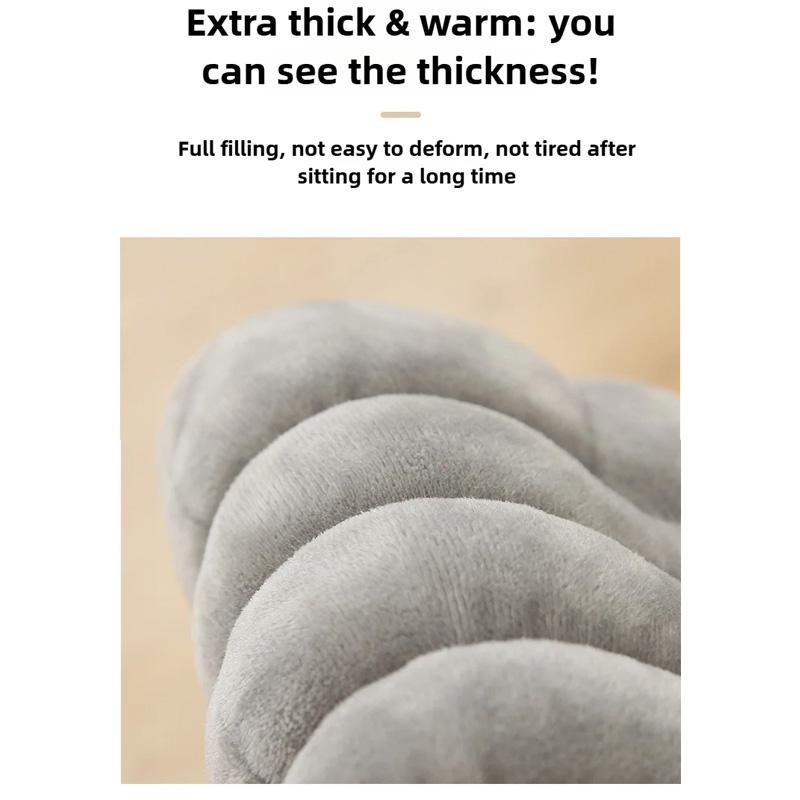 1 Stück Plüsch Heimtextilien Stuhlkissen Warme Baumwollauflage Dicke Matte Einfarbig Keks Kissen Rechteckig
