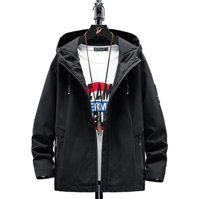 Spring Jacket Men's Hooded Jacket Youth Thin Jacket Outdoor Sports Casual Jacket Plus Size 5XL