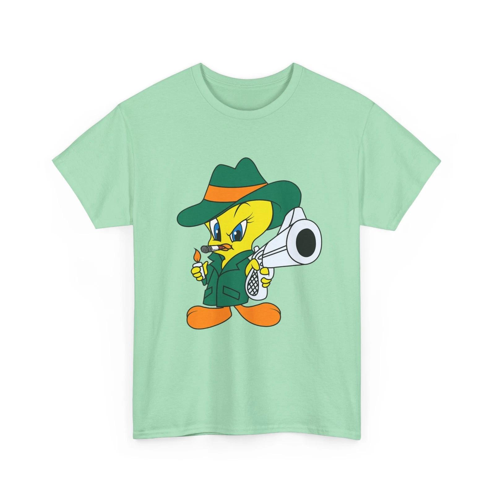 Tweety Bird Gangster Cartoon Character Printed T shirt Classic Collectible M