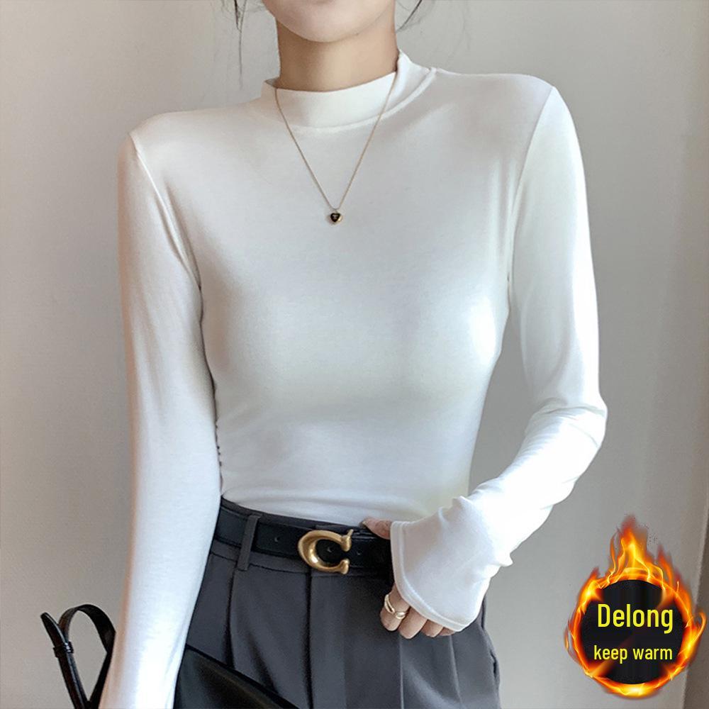 2025 New Autumn/Winter Women’s Warm Velvet Long Sleeve Base Shirt