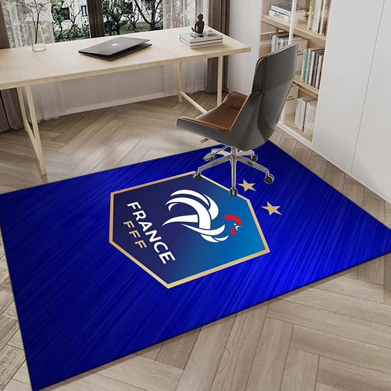 France Soccer Club Emblem Printed Area Rug for Office, Chair Rug, Decorative Carpet Floor Mat, Large Size Fan Gifts Christmas Gifts