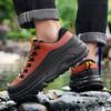 Men's Hiking Shoes PU Leather Casual Sports Shoes Fashion Lace-up Platform Shoes Waterproof Walking Shoes Big Size 39-48