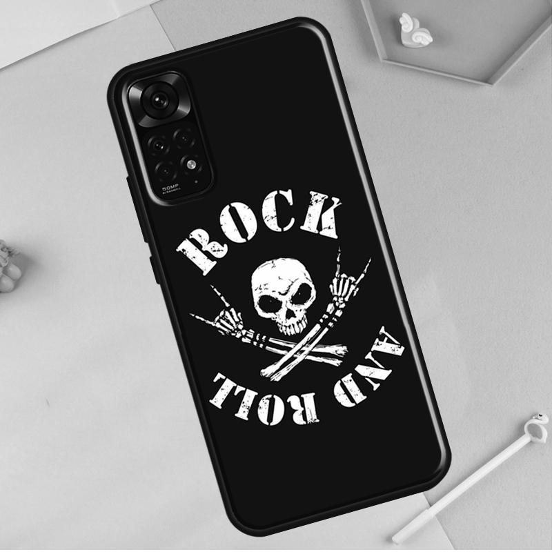 Rock and Roll Skull For Redmi Note 12 Pro Plus Cover For Redmi Note 10 8 9 11 Pro 12S 11S 10S 9S 9C 10C 12C Case