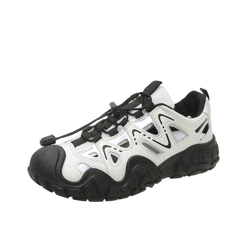 

Полые повседневные уродливо-милые туфли женские туфли 2025 лето новые уличные походные туфли папины спортивные туфли тренд 35 чёрный