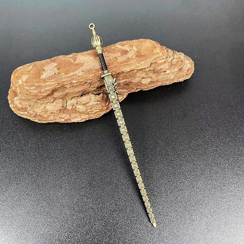 MiniKatana Cosplay Fake Sword Replica, Chinese Swords Prop, Metal Weapon Decoration, Miniature Desk Accessories, Retro Toy Knif
