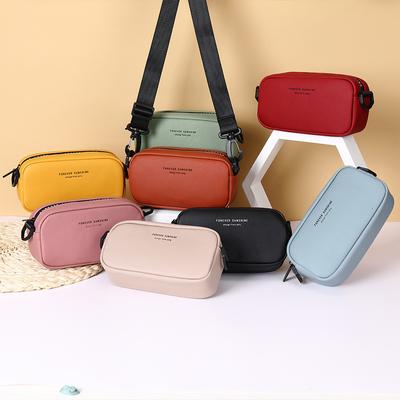 Kadın Crossbody Çanta Güzel Basit Küçük Flap Fermuar Deri Çanta Moda Tasarımcısı Marka Omuz Çantası Kadın Şeker Messenger Çanta