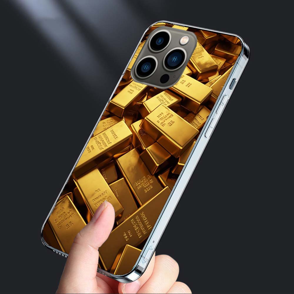 Gold Bar Wealth and Finance Phone Case For Iphone 16E 15 Pro 14 Plus 17E 16 17 Pro Max Air 11 12 13 Mini Shockproof Capa Cute