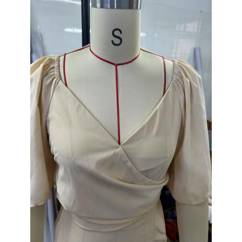 Vestido Mini de Verano Cruzado con Cuello en V Color Sólido Cintura Alta Dobladillo con Volantes Manga Corta Acampanada Elegante Casual Fiesta Cita Uso Diario Vestido de Sol