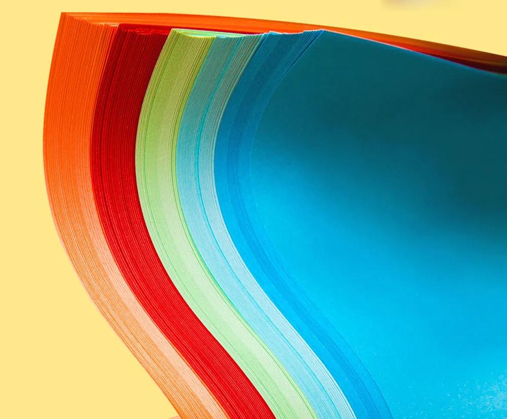 100 Stück handgemachtes Origami-Papier für Kinder, DIY, 10 Farben, Faltpapier, doppelseitig, Sammelalbum-Karte, mehrfarbiges quadratisches Papier