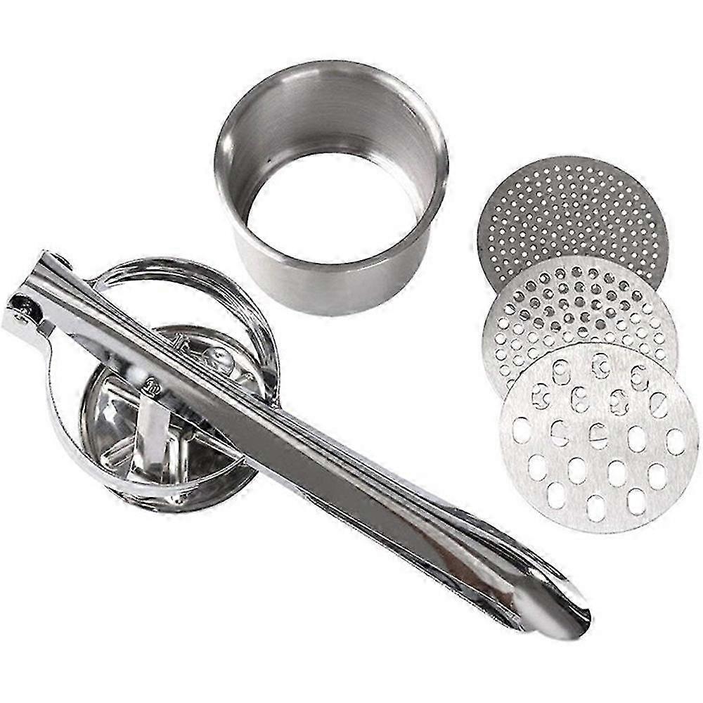 Vegetables and Fruit Masher Food Makes Light and Fluffy Mashed Potato Perfection with 3 Interchangeable Ricing Discs Easy To Clean 26-27s