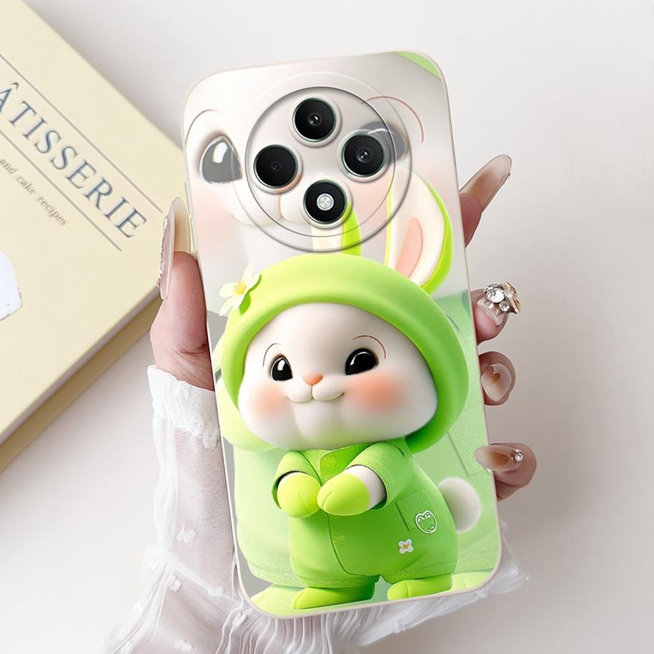 For OPPO Reno 12F 5G Case CPH2637 Lovely Panda Rabbit Liquid Silicone Durable Back Cover For OPPO Reno12F Reno12 FS F27 5G Coque
