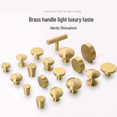 Modern Gold Brass Cabinet Handle - Minimalist Chinese Style