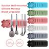Silicone Makeup Brush Drying Rack with Suction Base Food-Grade Soft Elastic Cosmetic Brushes Drying Holder