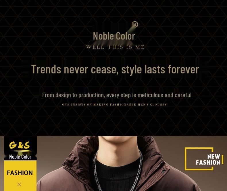 Men's High-End Fluffy White Duck Down Jacket: Thick, Warm, Stand Collar, Loose Fit for Winter