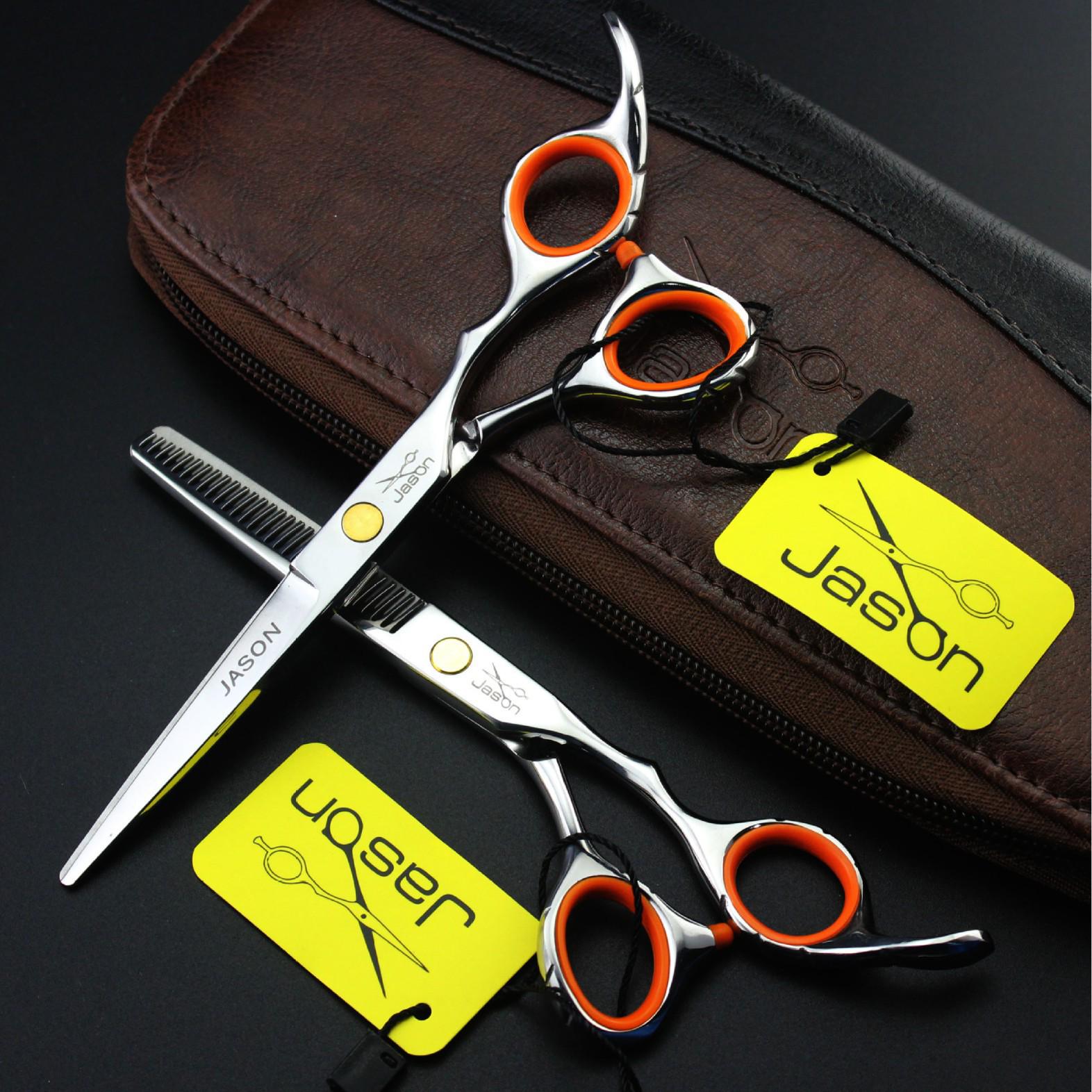 JASON HA-06 Straight Handle Hairdressing Scissors - Barber & Thinning Shears 6.0 Thinning Shears