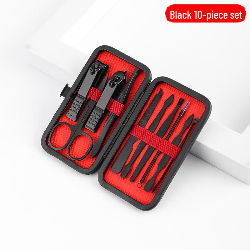 24-teiliges Nagel- & Pflegeset aus schwarzem Edelstahl