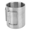 Outdoor Camping Cup Stainless Steel Camping Mug Double Insulated Coffee Cup with Folding Handle for