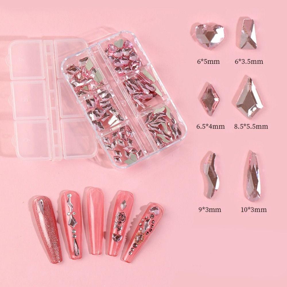 

Nail Decor Aurora Flakes 3D Manicure Decoration Flat Bottom Shaped Nail Art Drill Glass Diamond
