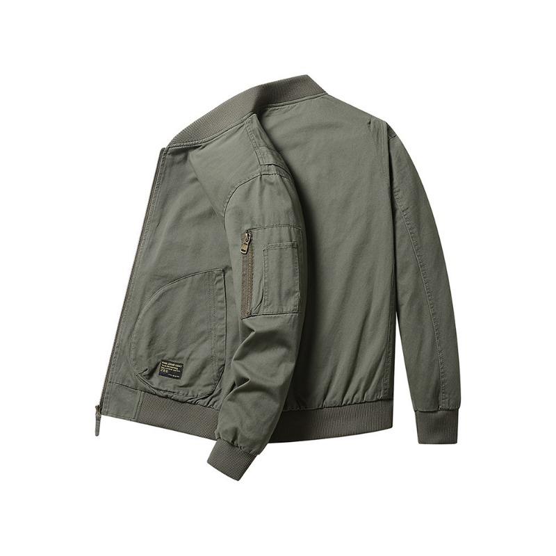 Pure Cotton Jacket Men's Spring and Autumn Loose Large Size Top and Clothing Casual Tooling